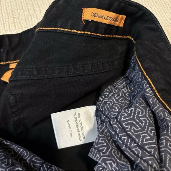 Tory Burch Size 25 Black Denim Legging Jeans Skinny Ankle Low Rise Logo Patch - Picture 10 of 10